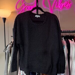 PJ Salvage Black Textured Knit Sweater